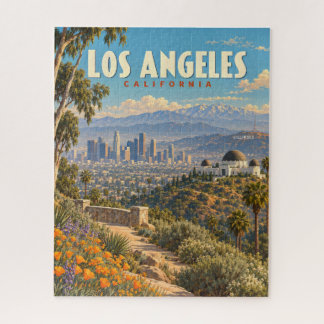Vintage Los Angeles California Travel Poster Jigsaw Puzzle