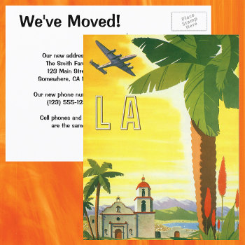 Vintage Los Angeles Mission  Change Of Address Announcement Postcard by YesterdayCafe at Zazzle
