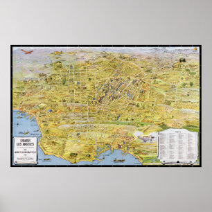 Vintage Los Angeles pictorial map - 1932 Poster