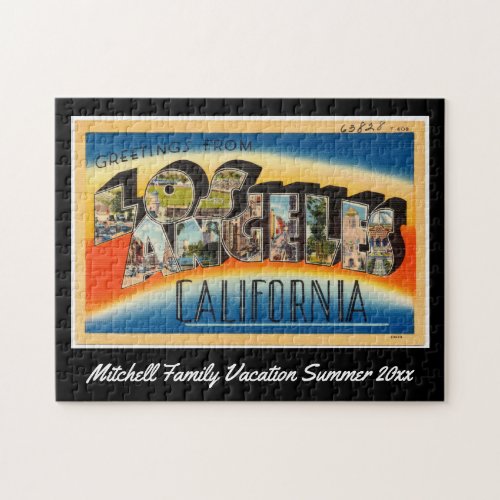Vintage Los Angeles  Postcard Family Souvenir Jigsaw Puzzle