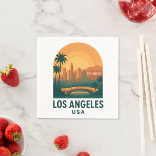 Vintage Los Angeles Travel – Retro Hollywood  Napkins