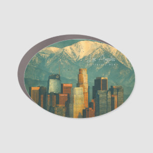 Vintage Los Angeles Watercolor Retro California Car Magnet