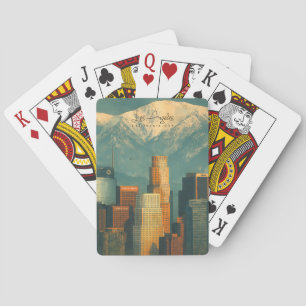 Vintage Los Angeles Watercolor Retro California Poker Cards