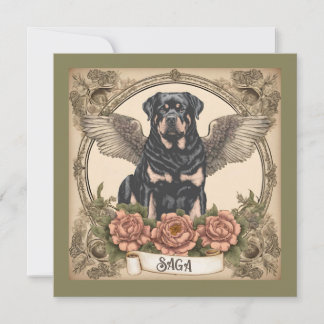 Vintage Loss of Rottweiler Personalized Card