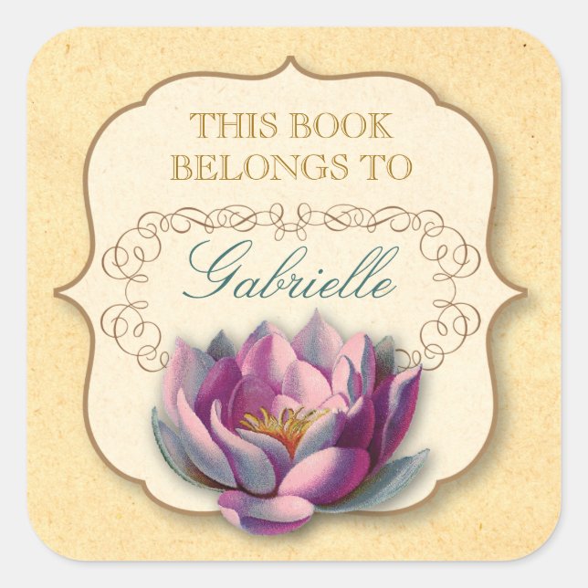 Vintage lotus bookplate (Front)