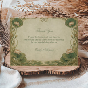 Vintage Lotus Botanical Thank You Card