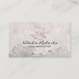 Vintage Lotus Drawing Meditation Yoga Instructor Business Card