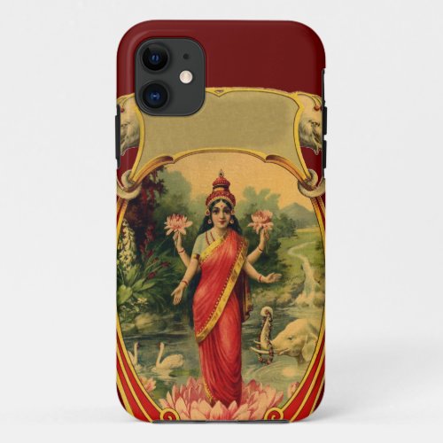vintage Lotus Flower Hindu Goddess Lakshmi iPhone 11 Case