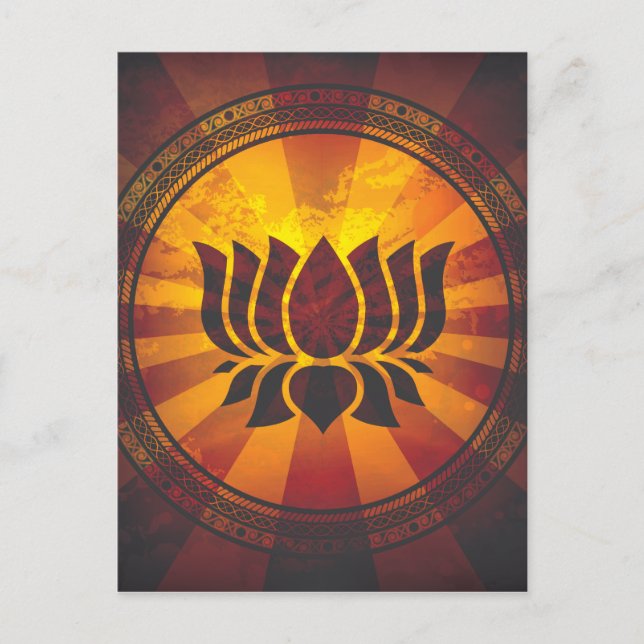 Vintage Lotus Flower Print Postcard (Front)