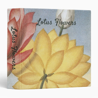 Vintage Lotus Flowers, The Sacred Egyptian Bean 3 Ring Binder