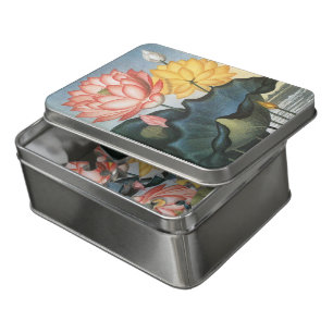 Vintage Lotus Flowers, The Sacred Egyptian Bean Jigsaw Puzzle