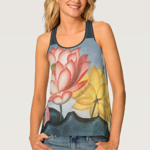 Vintage Lotus Flowers, The Sacred Egyptian Bean Tank Top