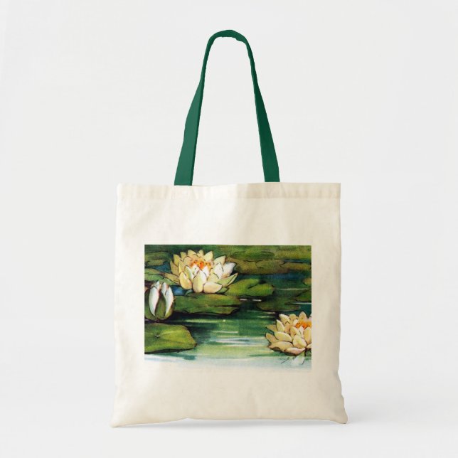 Vintage Lotus Tote Bag (Front)