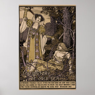 Vintage Louis Rhead cover for William Morris story Poster