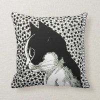Vintage Louis Wain Book Loving Cat Art Throw Pillow