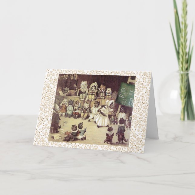 Vintage Louis Wain Cat Academy Art Card (Front)