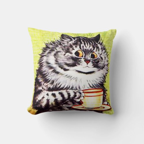 VINTAGE LOUIS WAIN CAT  COFFEE MUG PILLOW