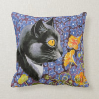 Vintage Louis Wain Cat in a Sea of Flowers Cushion