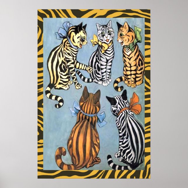 Vintage Louis Wain Cat Pals Poster Print (Front)