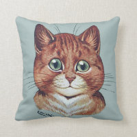 Vintage Louis Wain Cat Portraits Cushion