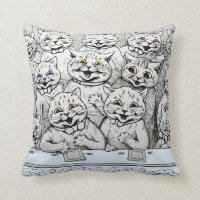 Vintage Louis Wain Cats at the Theatre Cushion