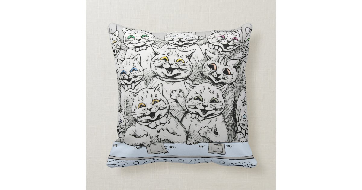 Vintage Louis Wain Cats At The Theatre Cushion Zazzle Com