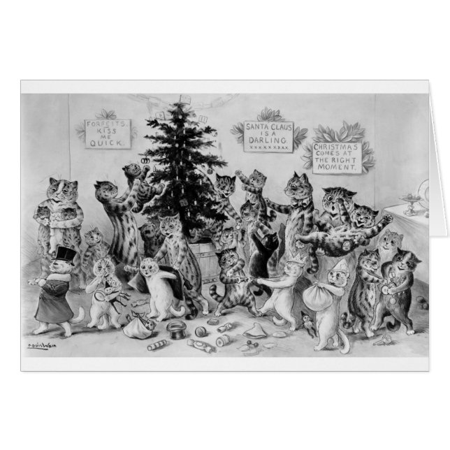 Vintage Louis Wain - Cats' Christmas Party, (Front Horizontal)