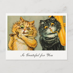 Vintage Louis Wain Cats So Grateful for You Postcard