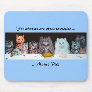 Vintage Louis Wain Cats Thanksgiving Mousepad