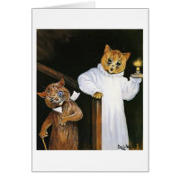 Vintage Louis Wain Drunken Husband Cat Card