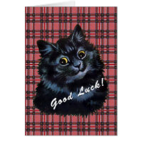 Vintage Louis Wain Lucky Black Cat Card