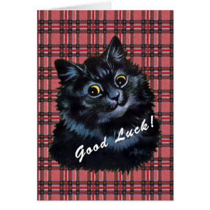 Vintage Louis Wain Lucky Black Cat Card