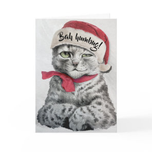 Vintage Louis Wain Santa Tabby Cat Art Holiday Card