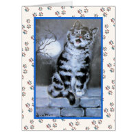 Vintage Louis Wain Singing Tabby Cat Art Card