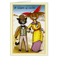 Vintage Louis Wain Swell Cat Couple Card