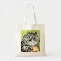Vintage Louis Wain Tea Cup Cat Tote Bag