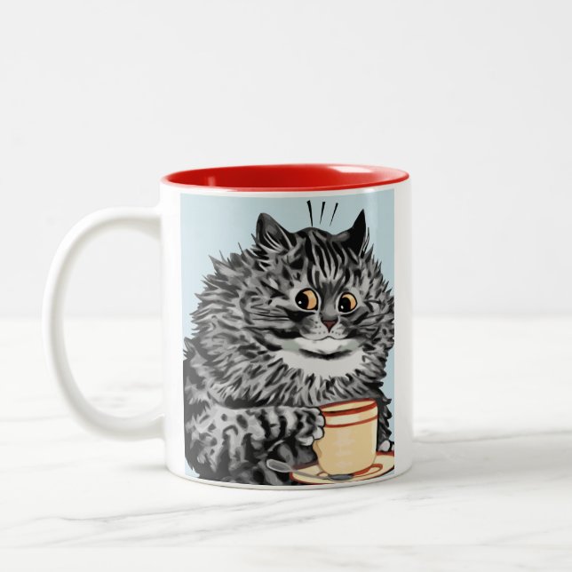 Vintage Louis Wain Teacup Cat Art Gift Mug (Left)