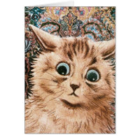 Vintage Louis Wain Wallpaper Cat Card