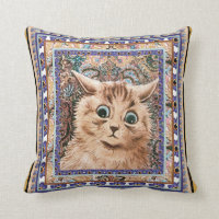 Vintage Louis Wain Wallpaper Cat Cushion