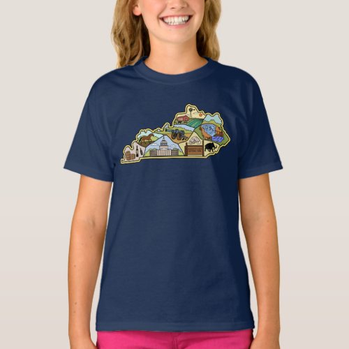 Vintage Louisville Lexington Kentucky Map T_Shirt