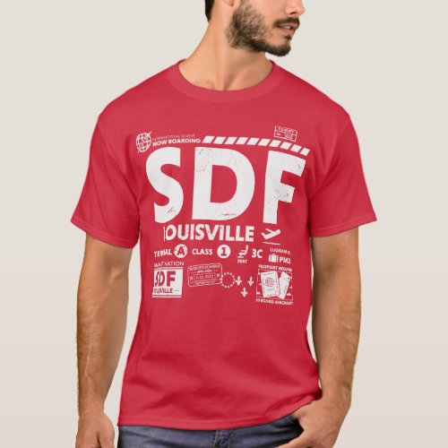 Vintage Louisville SDF Airport Code Travel Day Ret T_Shirt