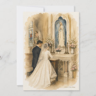 Vintage Lourdes Marian Bridal Devotion Catholic Ar