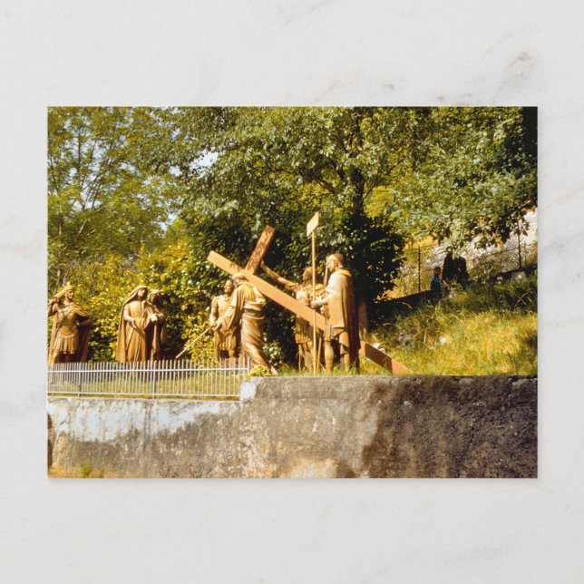Vintage Lourdes, Stations of the Cross Postcard (Front)