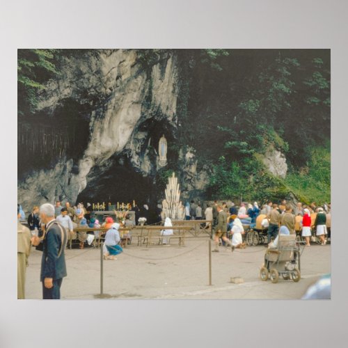 Vintage Lourdes The Grotto Poster