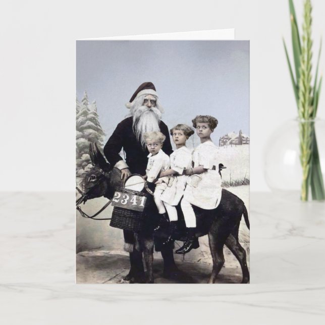 Vintage Lousy Santa Holiday Card (Front)