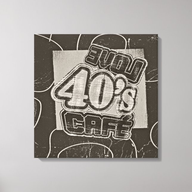 Vintage Love 40's Cafe - Wrapped Canvas Print (Front)