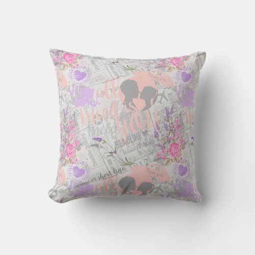 Vintage Love All I Need is You Throw Pillow
