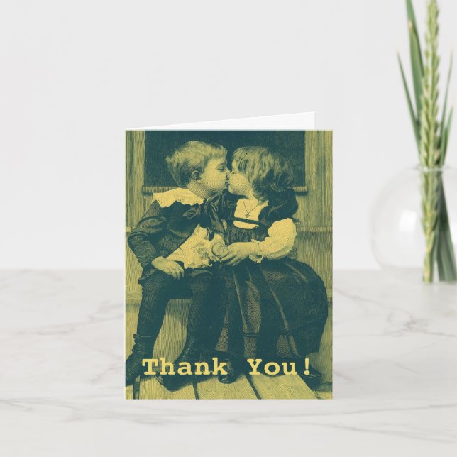 Vintage Love and Romance, Children Kiss Thank You (Front)