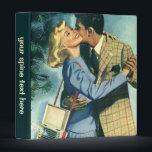 Vintage Love and Romance, Christmas Dance 3 Ring Binder<br><div class="desc">Vintage illustration love and romance image featuring a man and a woman on a romantic date dancing to the music on the radio by a Christmas tree.</div>