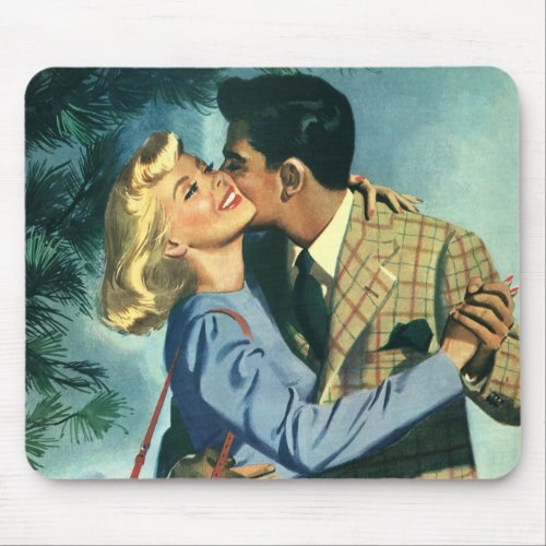 Vintage Love and Romance Christmas Dance Mouse Pad